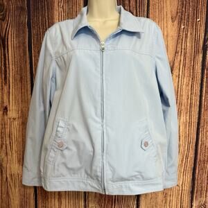 The TOG Shop Light Blue Jacket, Large Petite, EUC, Soft, Button Sleeve Closure